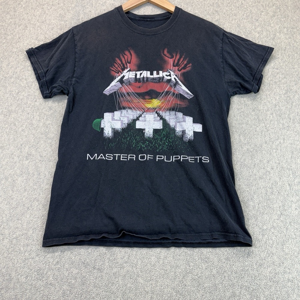 Metallica Master of Puppets Graphic Band T-Shirt Black Size L